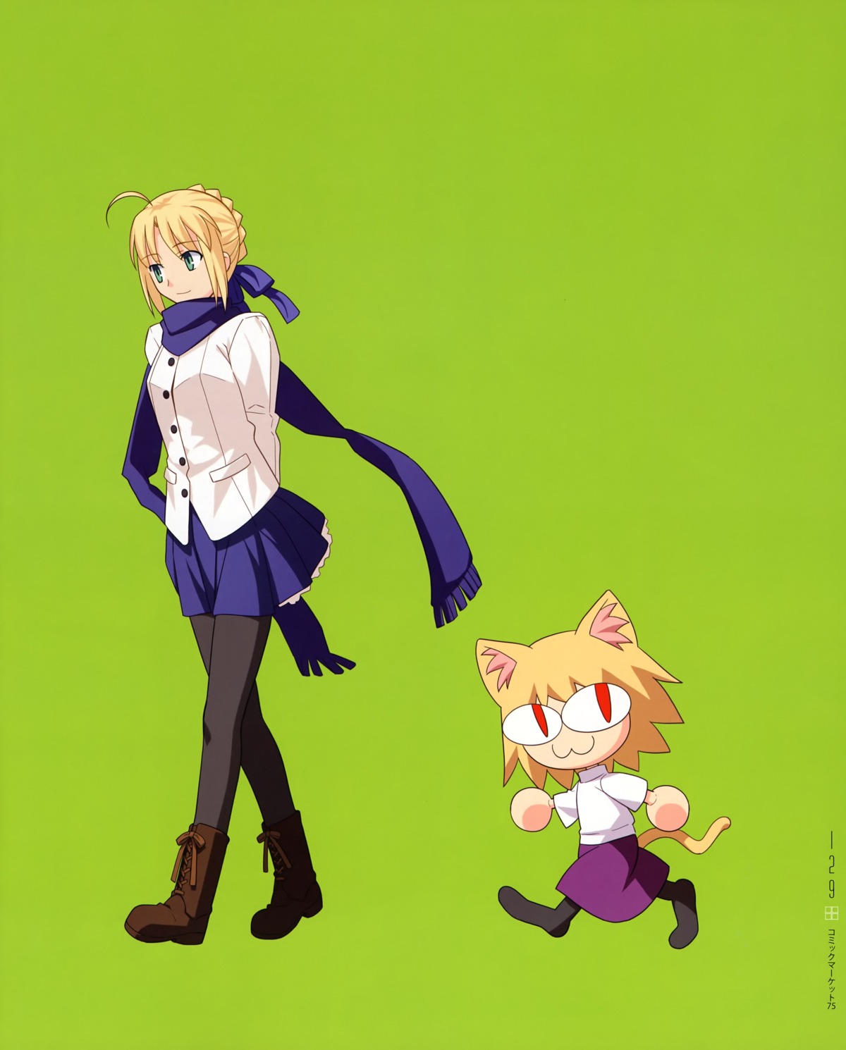 arcueid_brunestud fate/stay_night neko_arc pantyhose saber takeuchi_takashi tsukihime type-moon