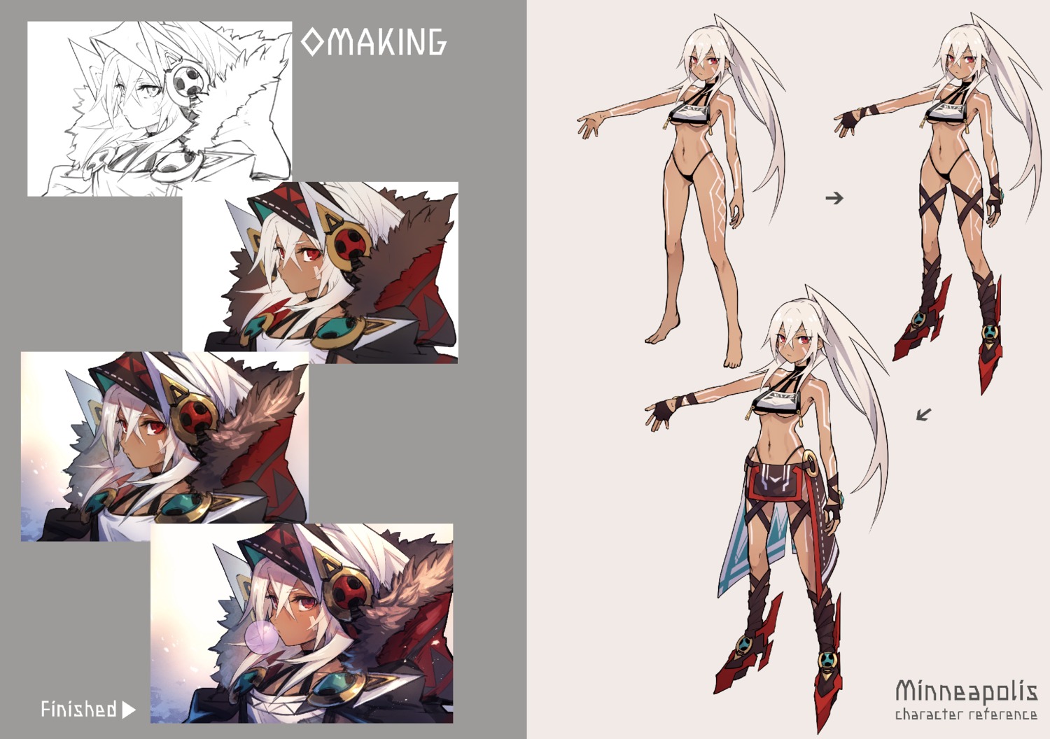 azur_lane bikini_armor character_design heels mephist minneapolis_(azur_lane) sketch tattoo underboob