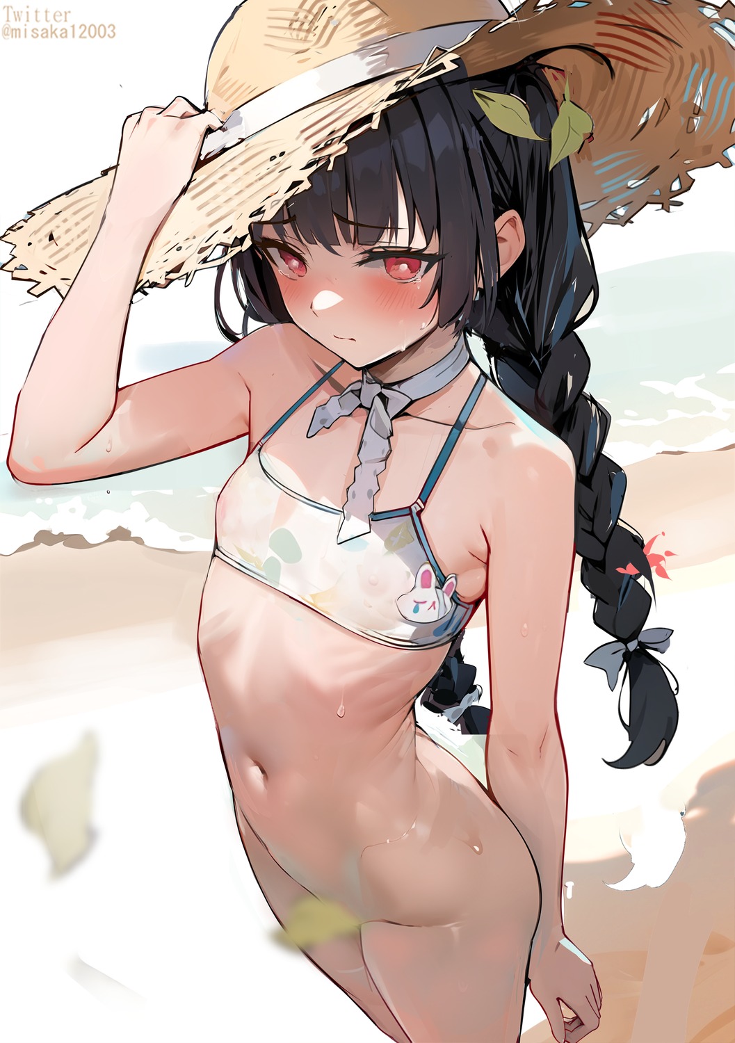 bikini_top blue_archive bottomless kasumizawa_miyu loli misako swimsuits