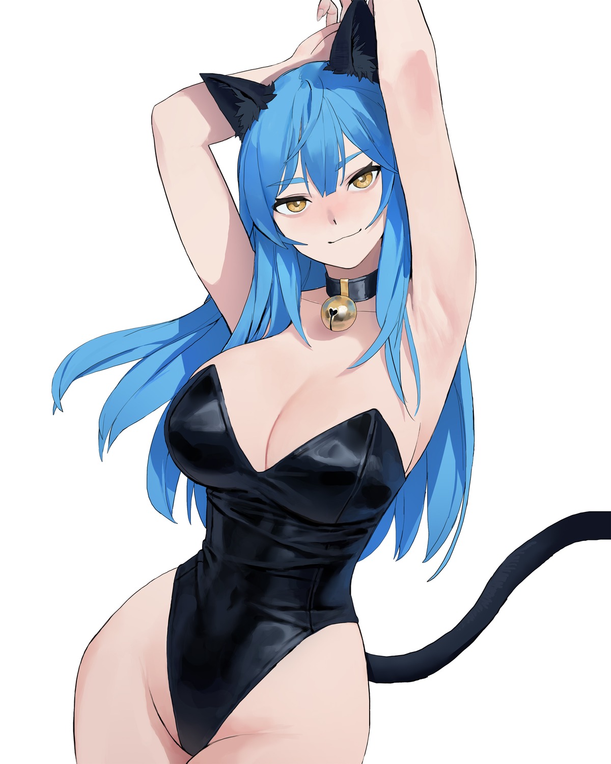 animal_ears dongho_kang leotard nekomimi no_bra tail