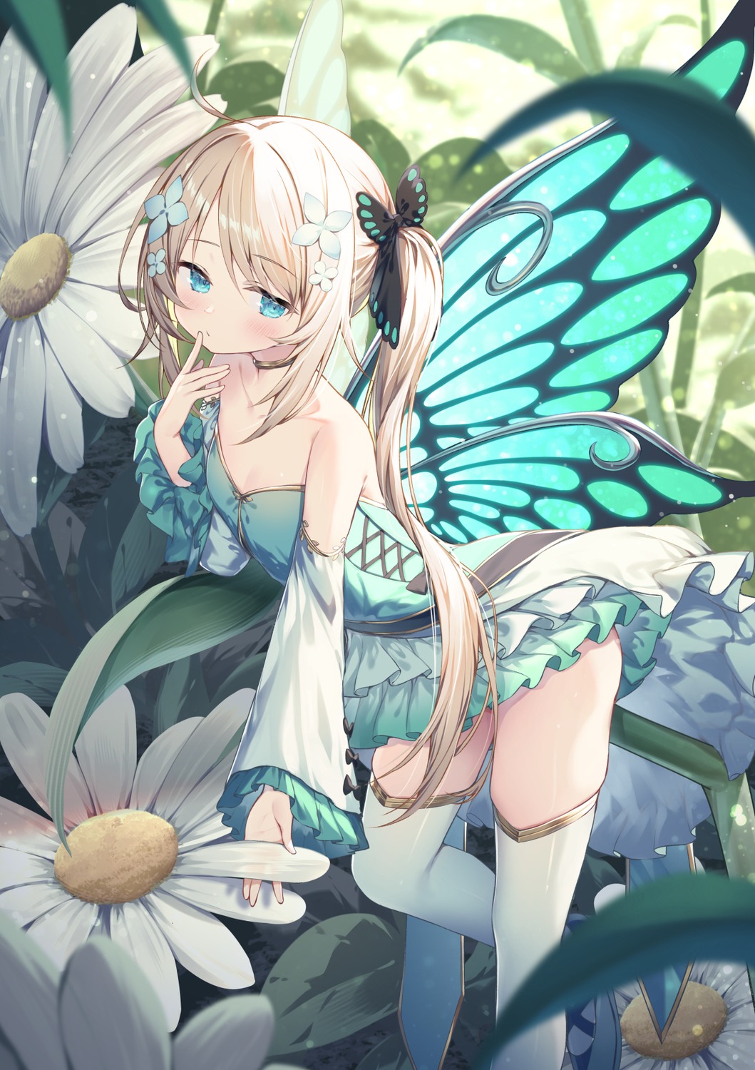 dress fairy no_bra thighhighs topia wings
