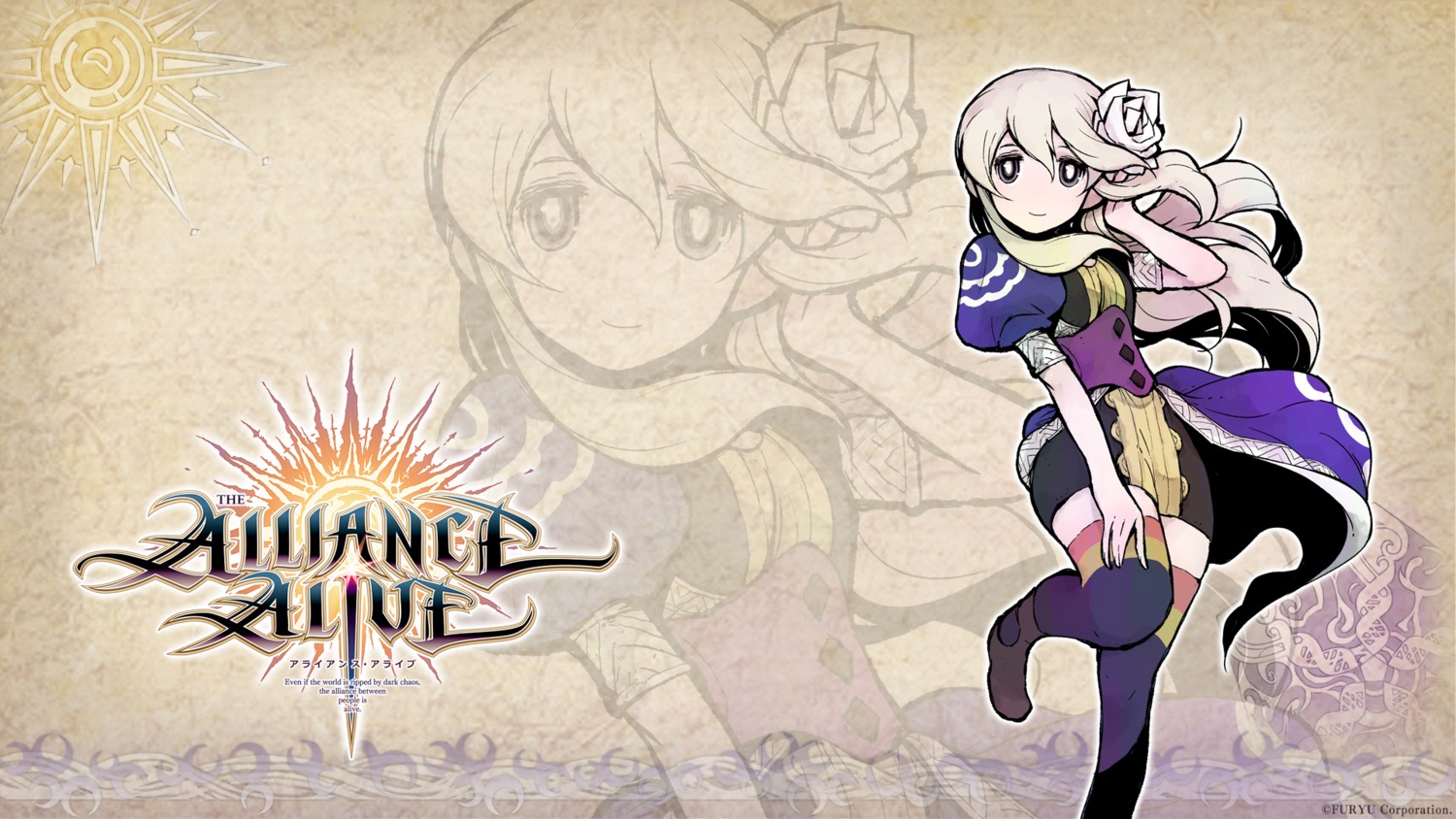 furyu tagme the_alliance_alive thighhighs ursula_(the_alliance_alive) wallpaper