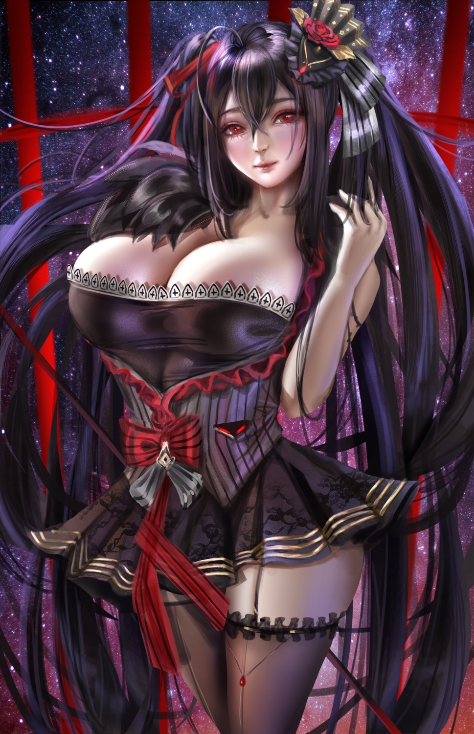 donyta gothic_lolita lolita_fashion no_bra stockings thighhighs