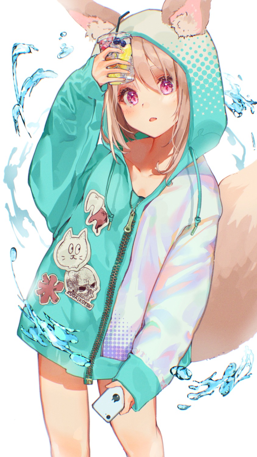 animal_ears kitsune mashiro_kta tail wet