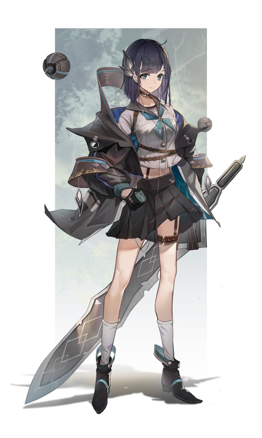 garter kkj25 seifuku skirt_lift sword