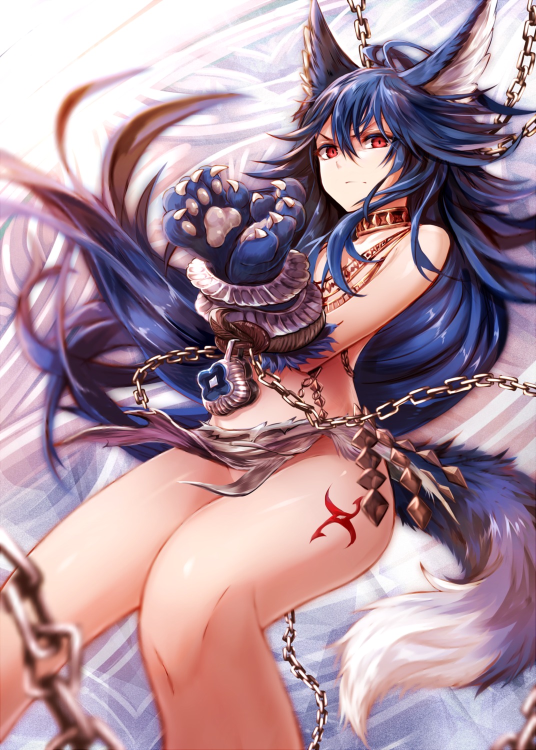 animal_ears bondage granblue_fantasy nopan shingeki_no_bahamut sukemyon tail tattoo topless