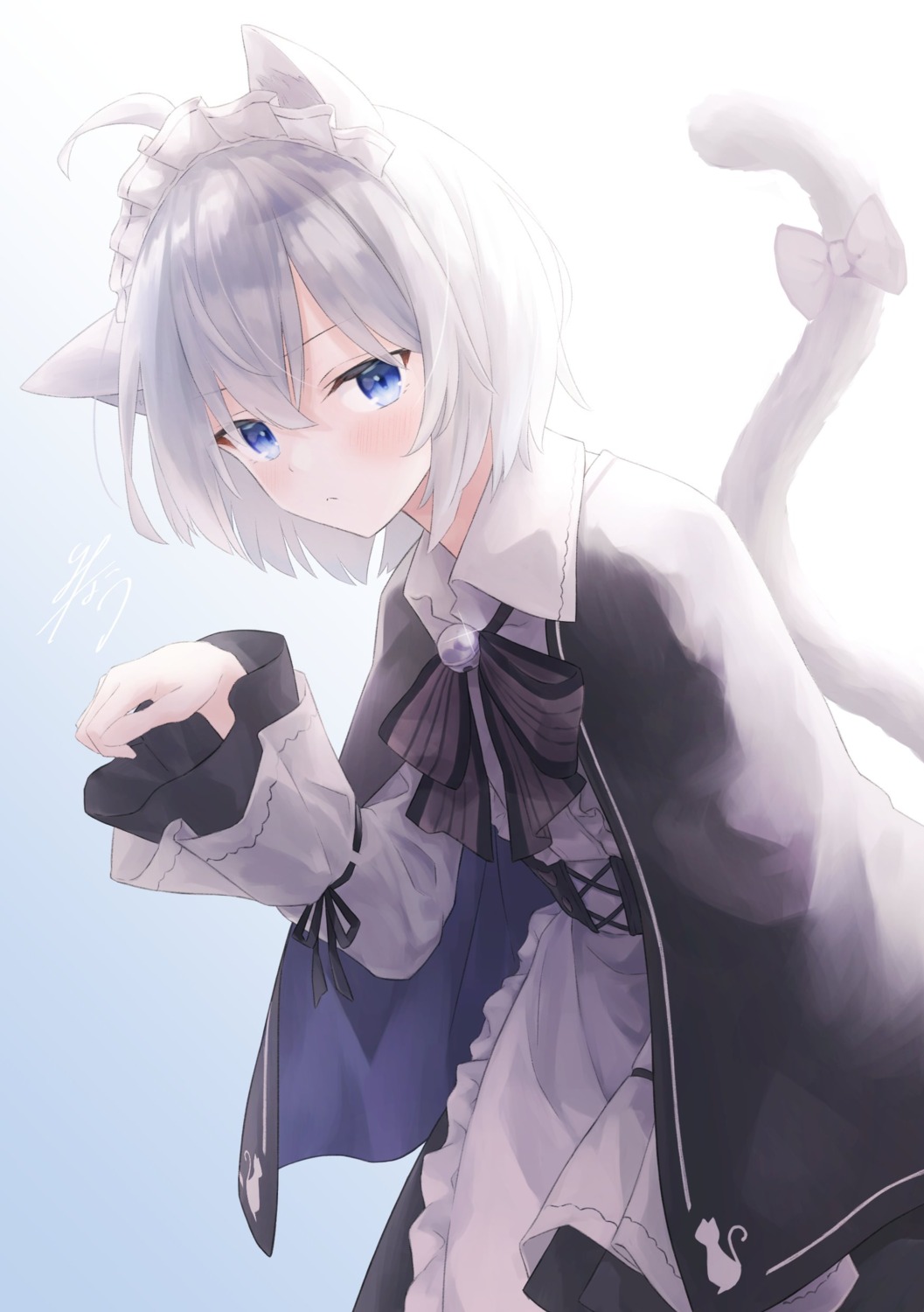 animal_ears elaina_(majo_no_tabitabi) maid majo_no_tabitabi minau37 nekomimi tail