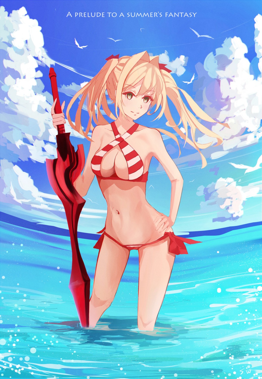 bikini fate/grand_order kudamono swimsuits sword wet