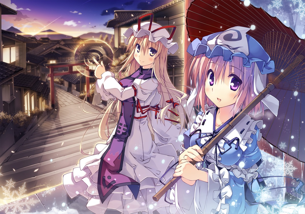 saigyouji_yuyuko t-ray touhou yakumo_yukari