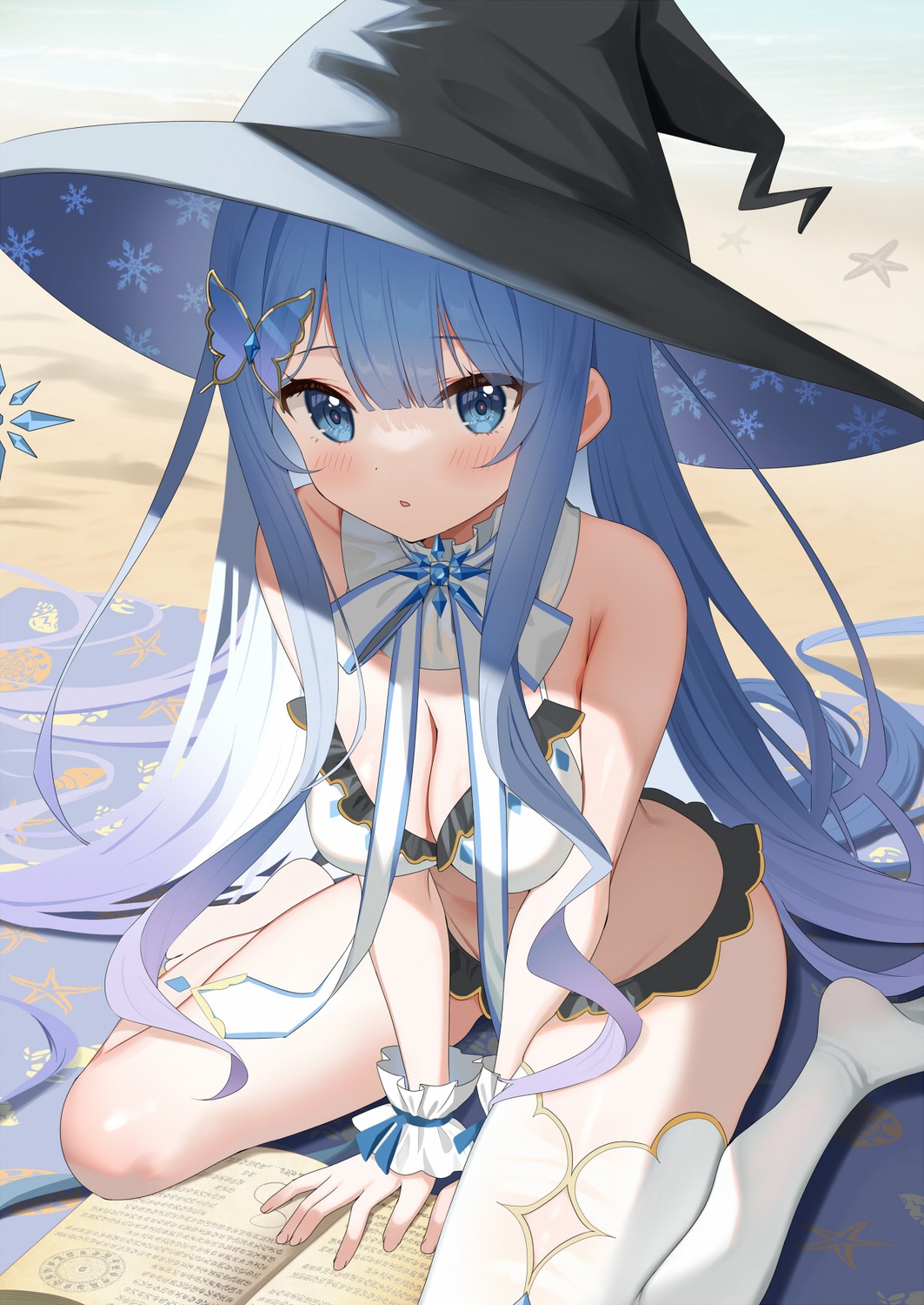 bikini indie_virtual_youtuber piyopoyo shigure_sena swimsuits thighhighs witch