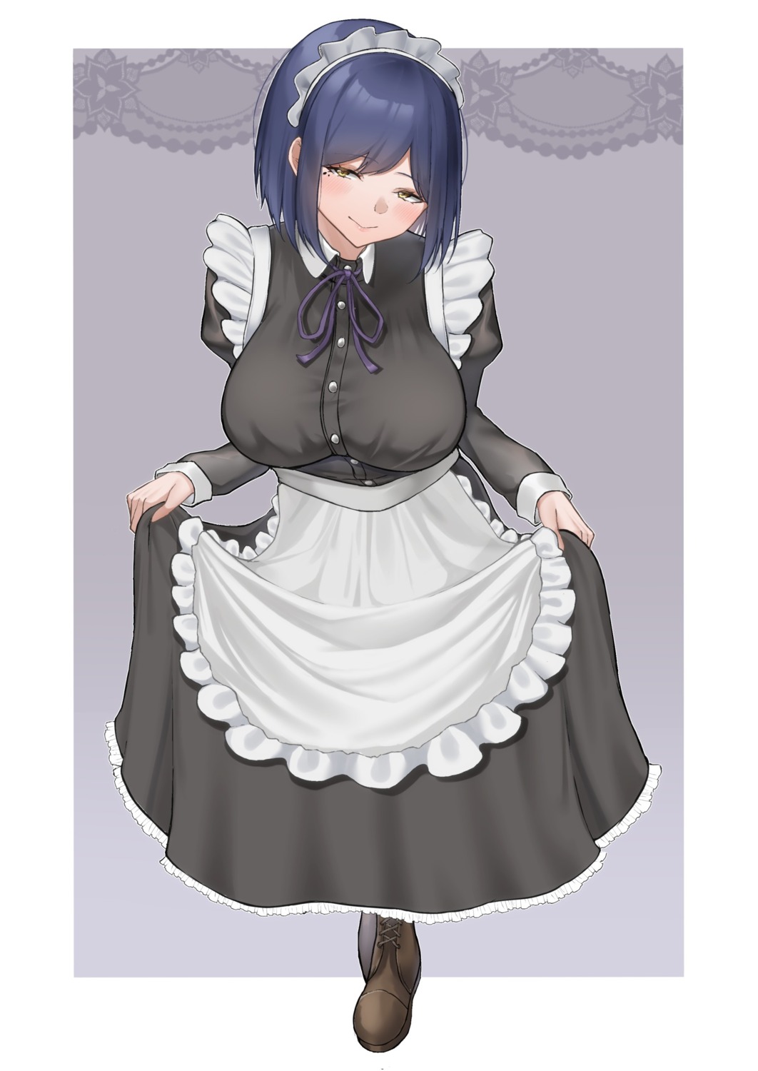 maid nijisanji shizuka_rin skirt_lift skysign_ft