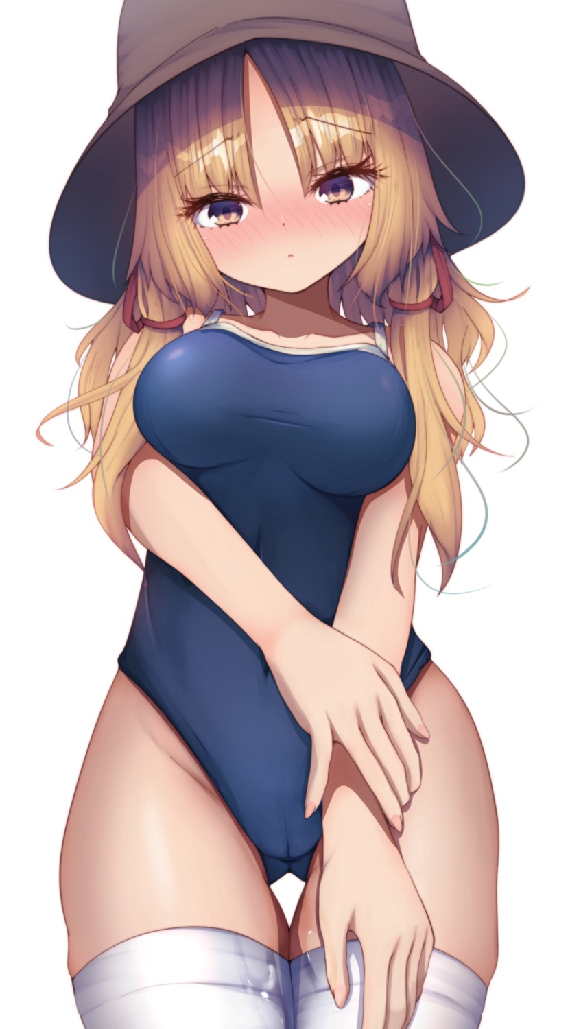 cameltoe darumoon moriya_suwako swimsuits thighhighs touhou