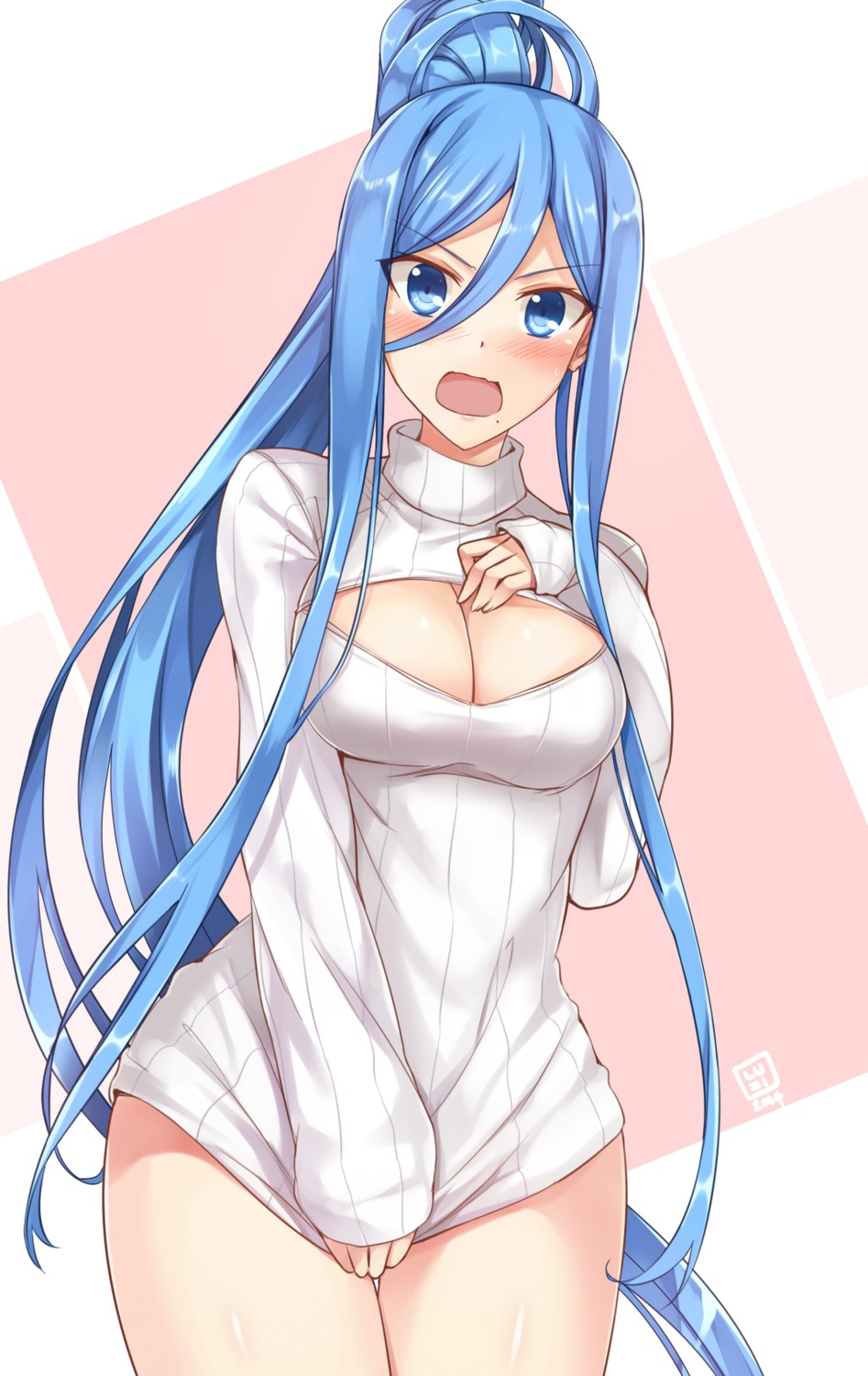 aoki_hagane_no_arpeggio cleavage luzi sweater takao_(aoki_hagane_no_arpeggio)