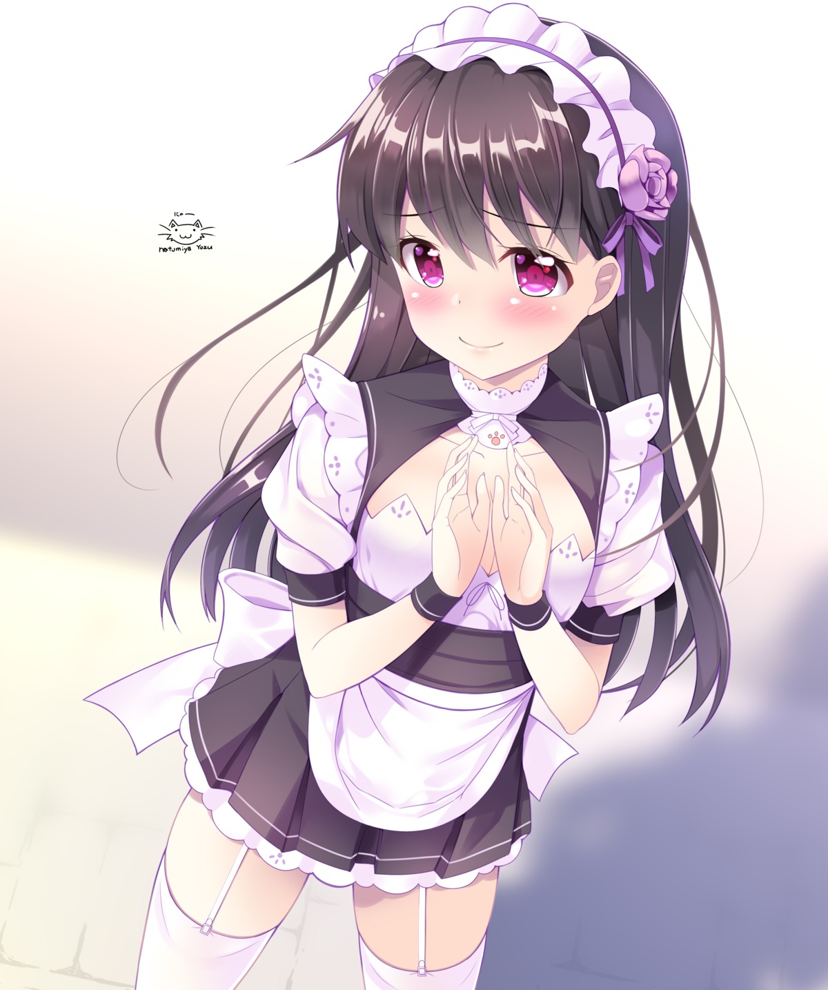 maid natsumiya_yuzu stockings thighhighs