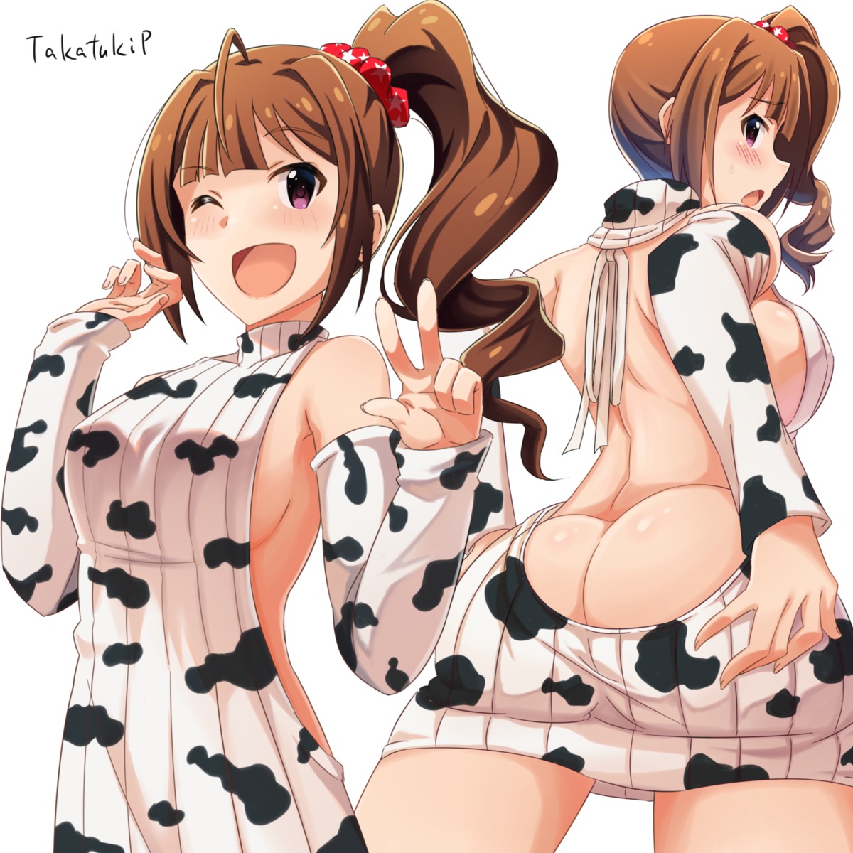 ass dress no_bra nopan sweater takatsuki_p the_idolm@ster the_idolm@ster_million_live! yokoyama_nao