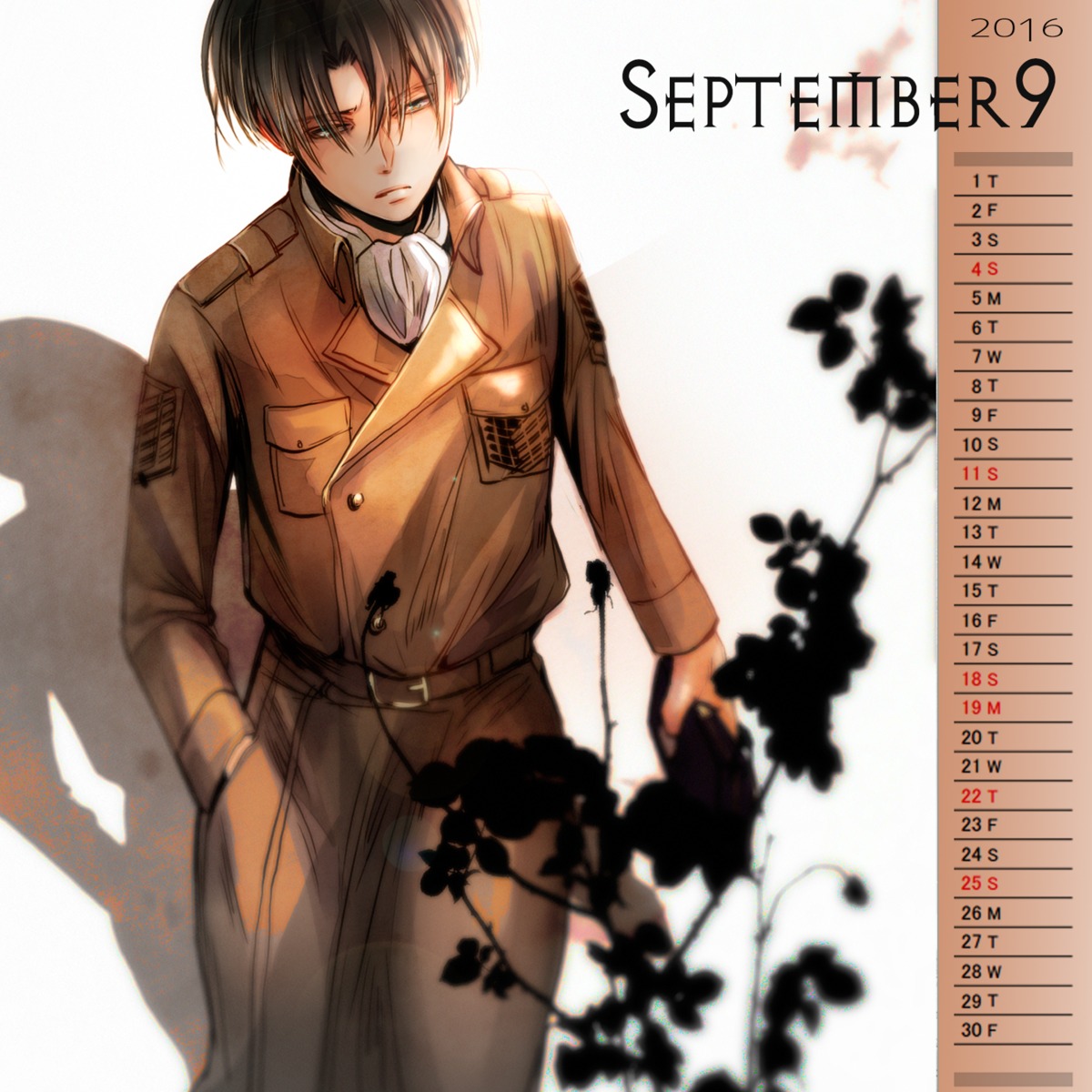 calendar levi male shingeki_no_kyojin tagme uniform