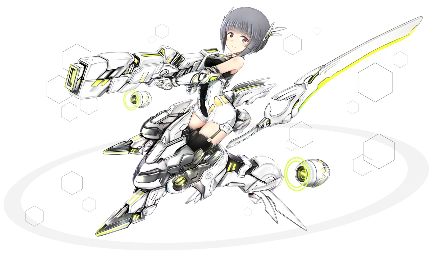 alice_gear_aegis fumishima_asuka gun mecha_musume p_book stockings sword thighhighs