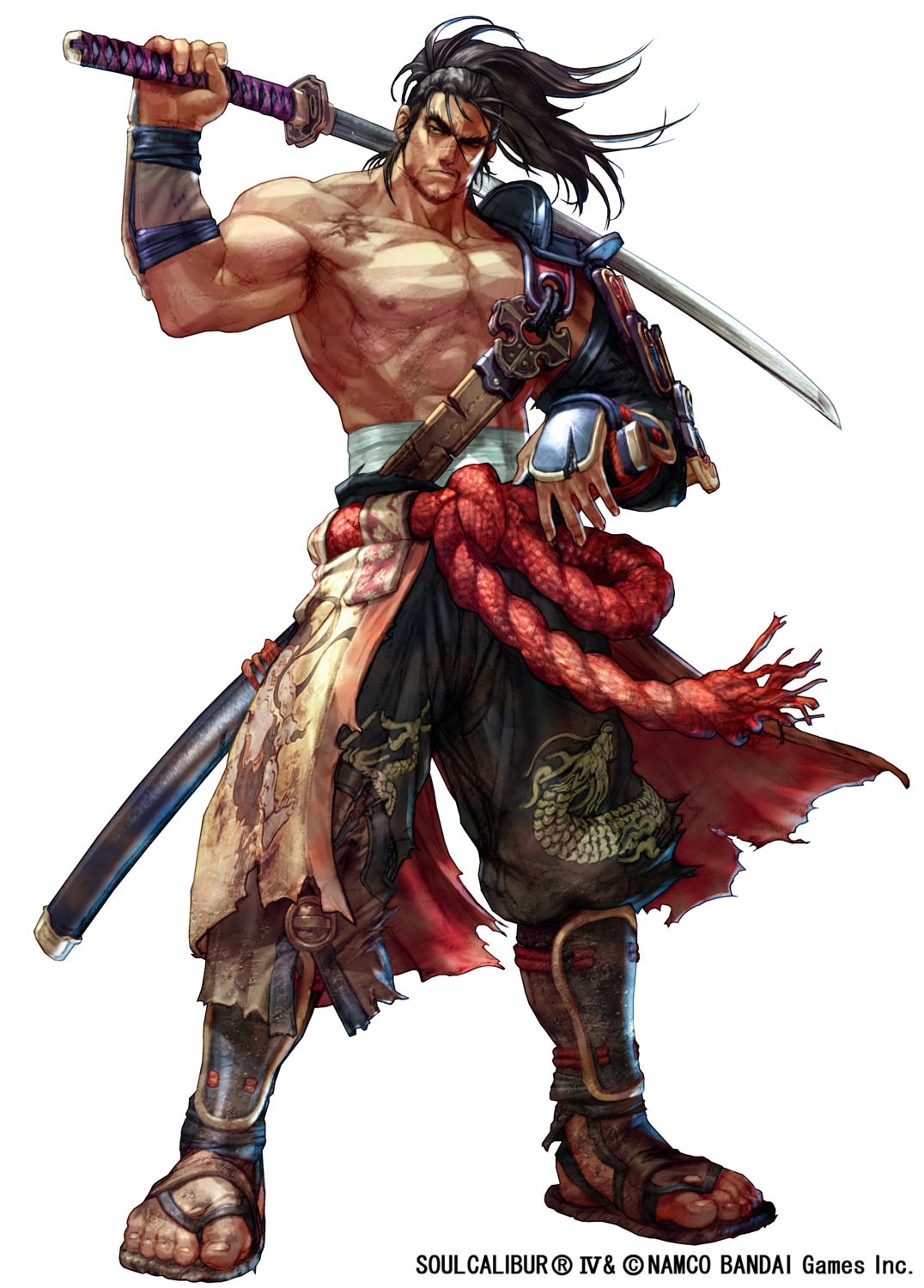 armor bandai_namco heishirou_mitsurugi japanese_clothes male soul_calibur sword weapon