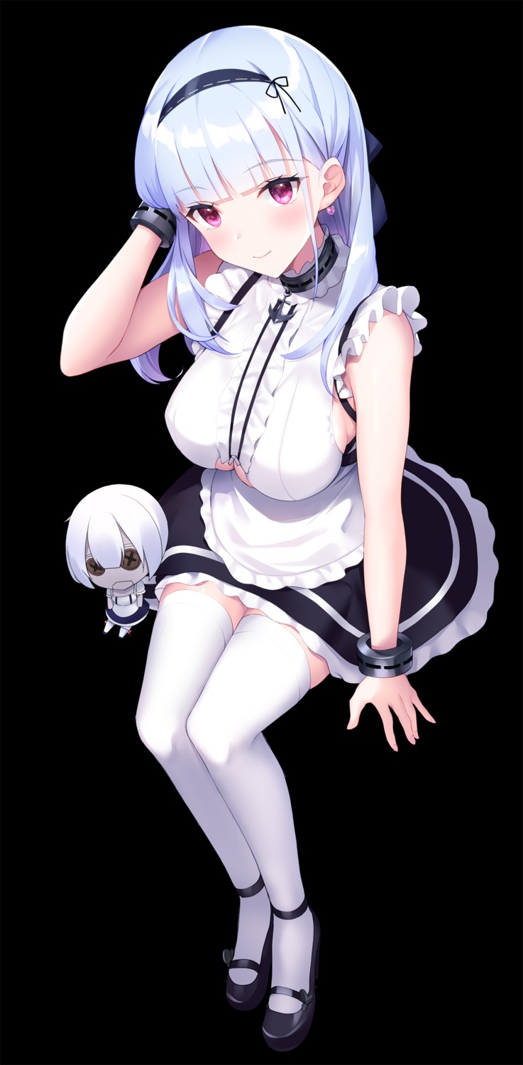 azur_lane chibi dido_(azur_lane) maid nekomori_kaburi thighhighs