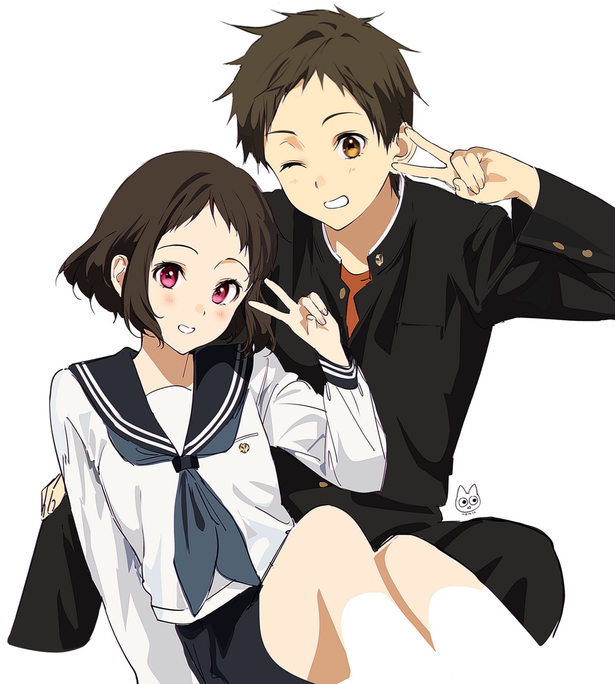 fukube_satoshi hyouka ibara_mayaka mery_(yangmalgage) seifuku sketch