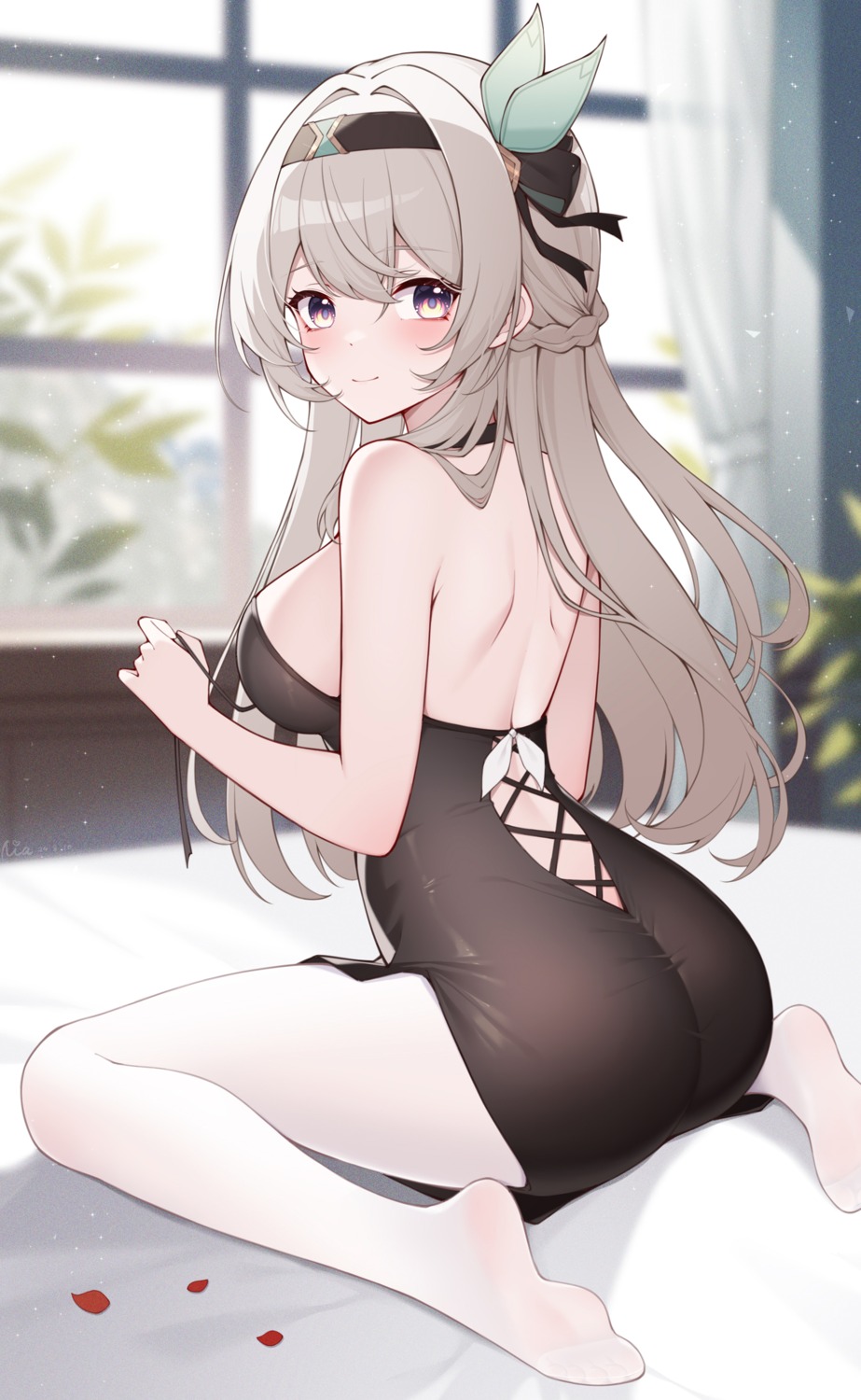 ass dress firefly honkai:_star_rail no_bra pantyhose poinia