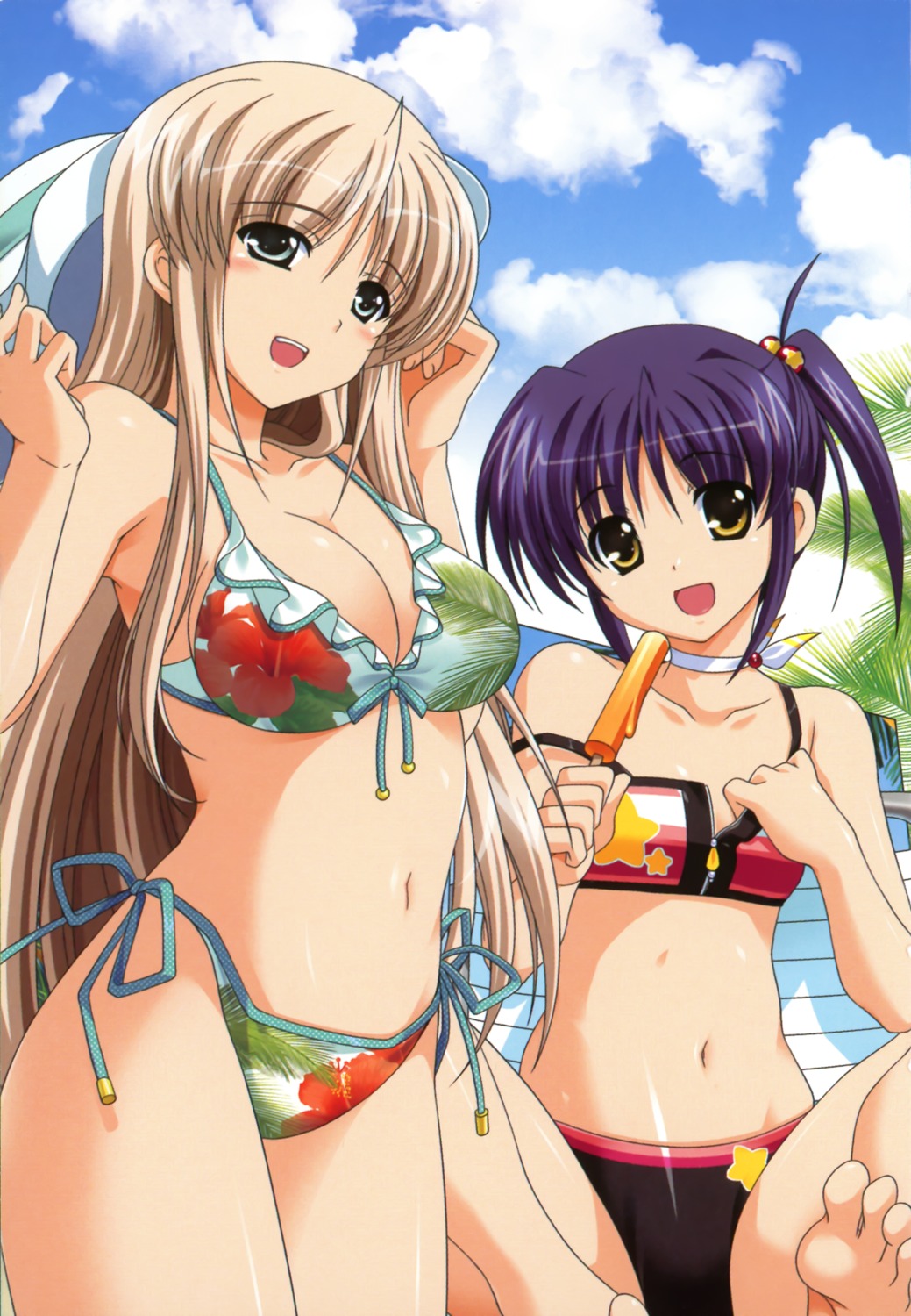 bikini cleavage higa_yukari isis_eaglet lily_strosek mahou_senki_lyrical_nanoha_force mahou_shoujo_lyrical_nanoha swimsuits