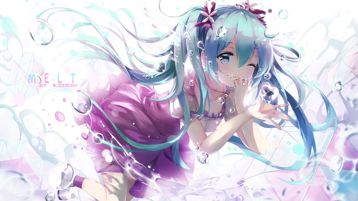 asahi_kuroi dress hatsune_miku melt_(vocaloid) vocaloid