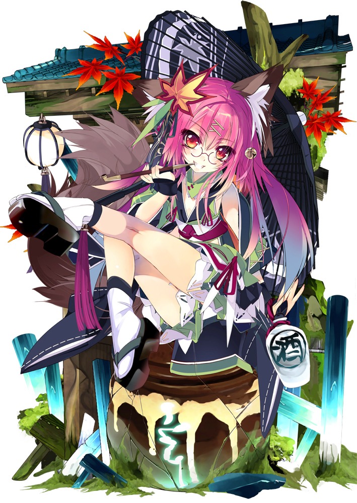 animal_ears megane shirokitsune