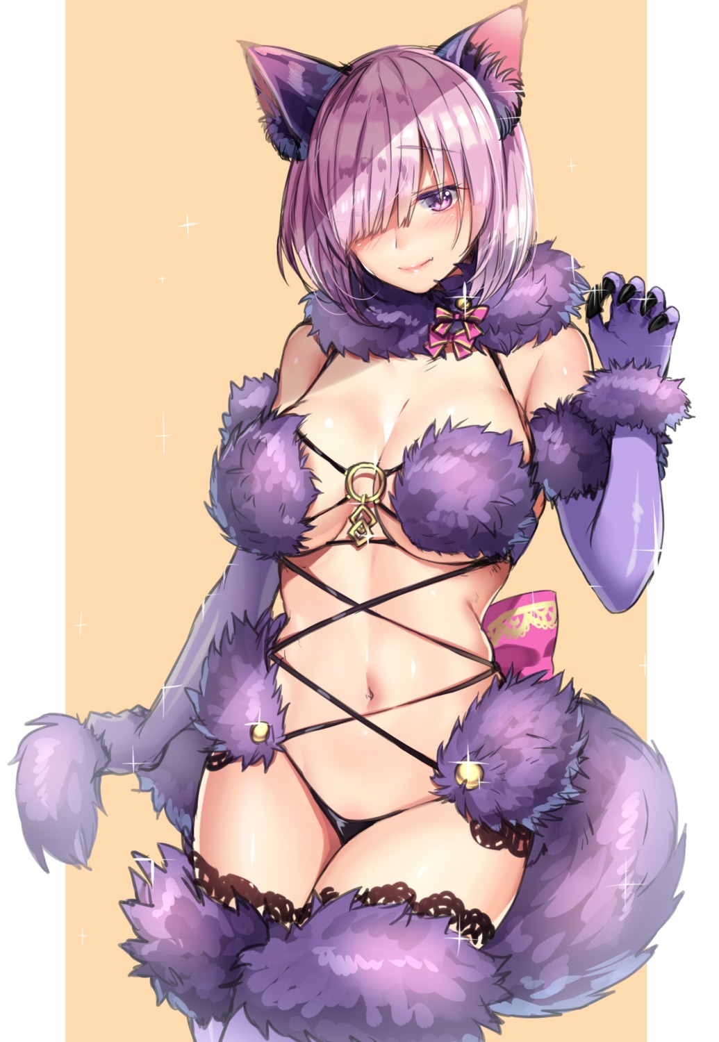 animal_ears cleavage fate/grand_order kanzaki_maguro mash_kyrielight pantsu tail thighhighs