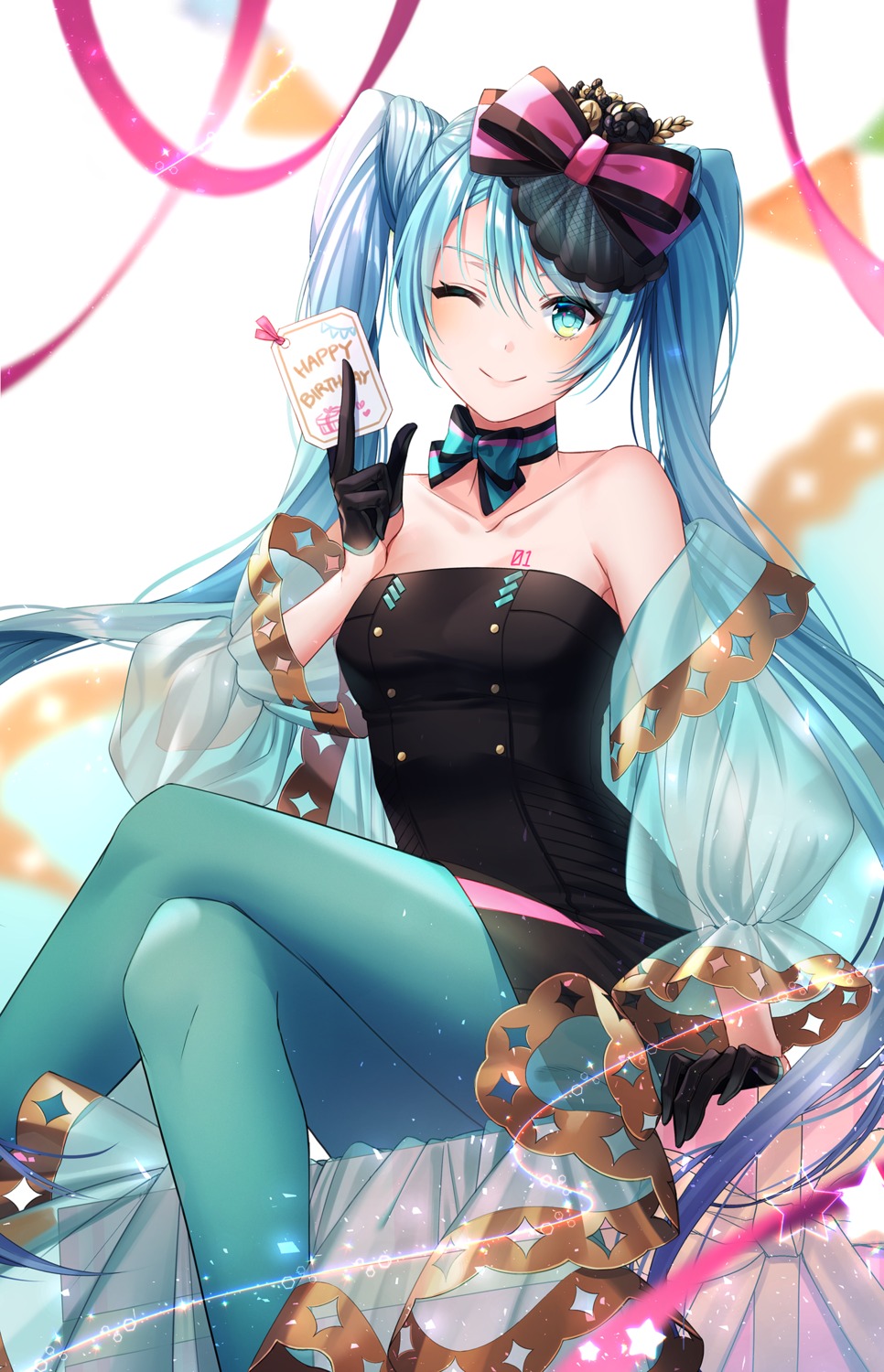 hatsune_miku kiwi_(pixiv6429539) pantyhose tattoo vocaloid