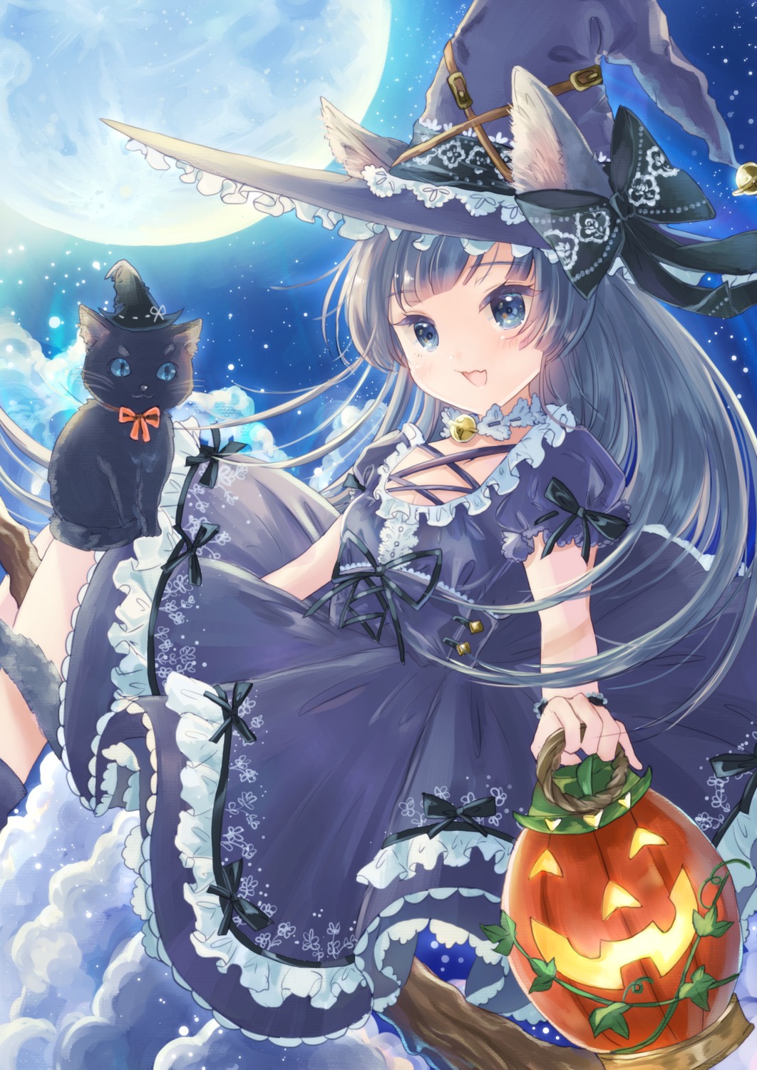 animal_ears bunapi_(bunapii) halloween nekomimi witch