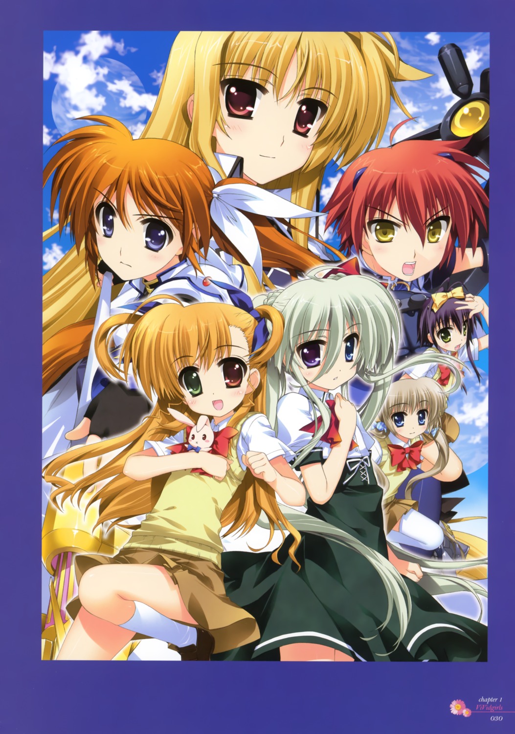 asteion corona_timir einhart_stratos fate_testarossa fujima_takuya heterochromia mahou_shoujo_lyrical_nanoha mahou_shoujo_lyrical_nanoha_vivid nove rio_wezley sacred_heart seifuku takamachi_nanoha vivio