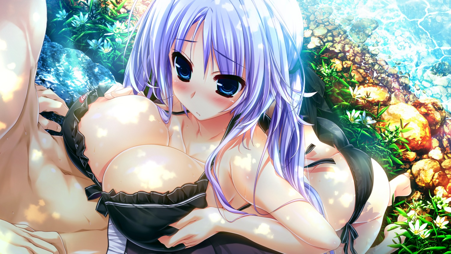 bikini breast_hold cleavage clochette game_cg hoshizaki_ouka oshiki_hitoshi sakigake_generation! swimsuits