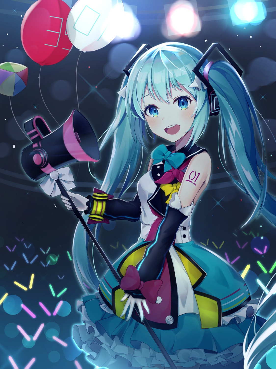 ds_a hatsune_miku headphones magical_mirai tattoo vocaloid