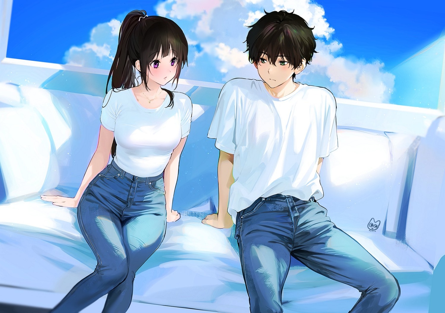 chitanda_eru hyouka mery_(yangmalgage) oreki_houtarou