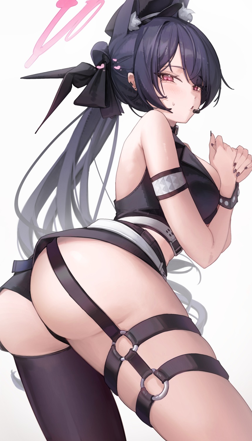 ass blue_archive garter halo jun_daniell kuromi_serika thighhighs