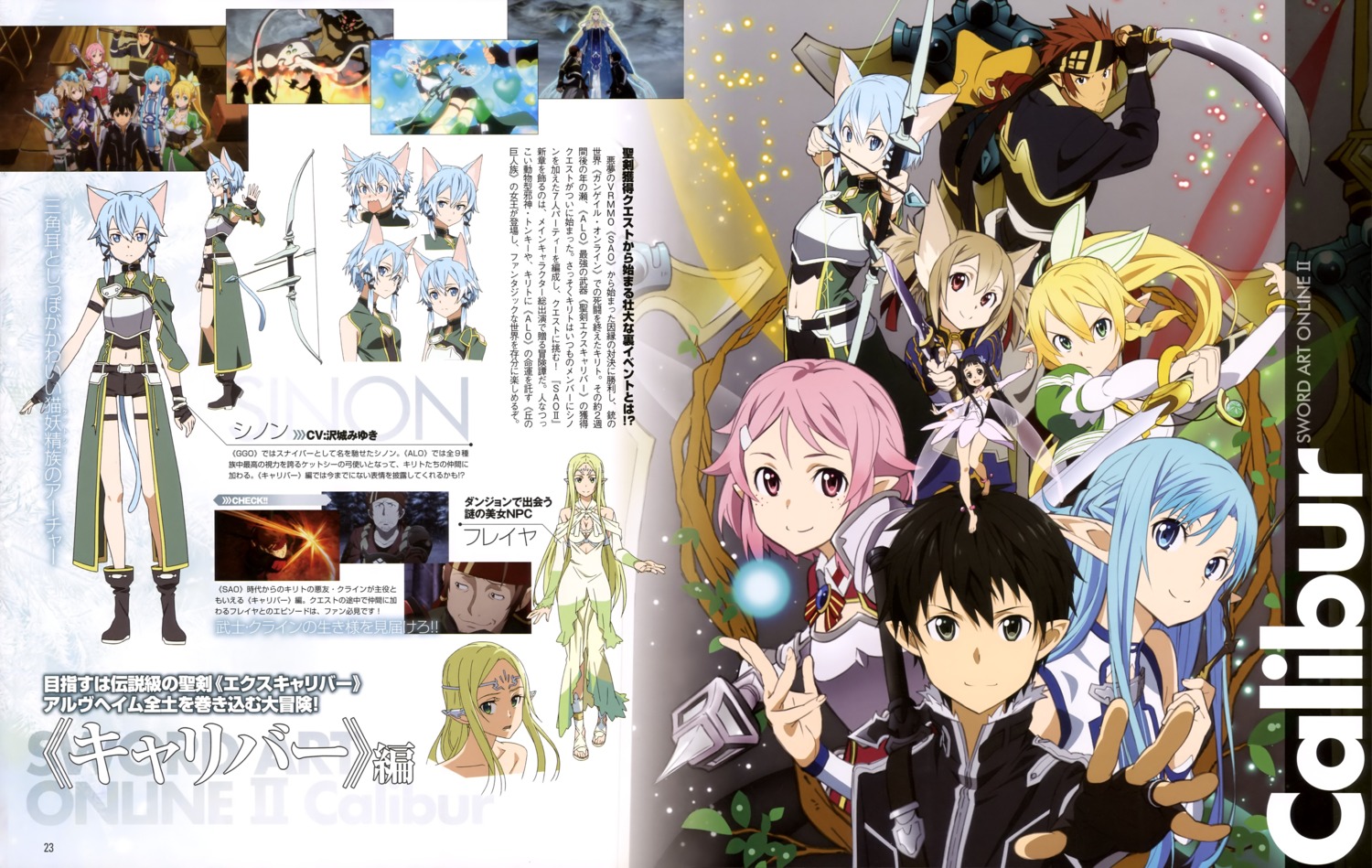 adachi_shingo alfheim_online animal_ears armor asuna_(sword_art_online) cleavage dress fairy freyja_(sword_art_online) garter kirito klein_(sword_art_online) leafa lisbeth nekomimi pointy_ears silica sinon sword sword_art_online tail weapon wings yui_(sword_art_online)