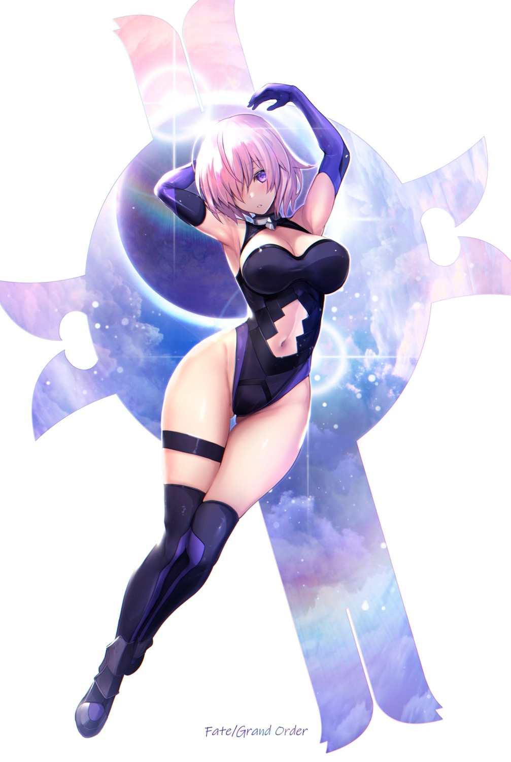 cleavage fate/grand_order garter leotard mash_kyrielight thighhighs untsue