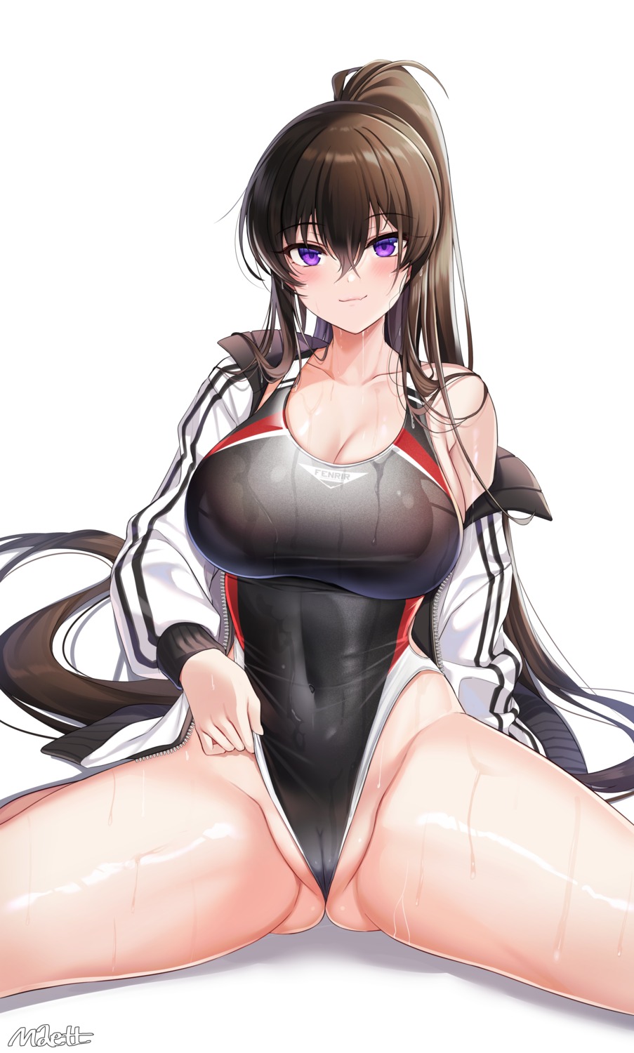 cameltoe cleavage counter:side gym_uniform maett swimsuits wet