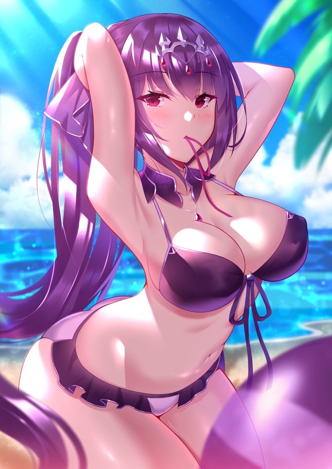 bikini black_fire fate/grand_order scathach_skadi swimsuits