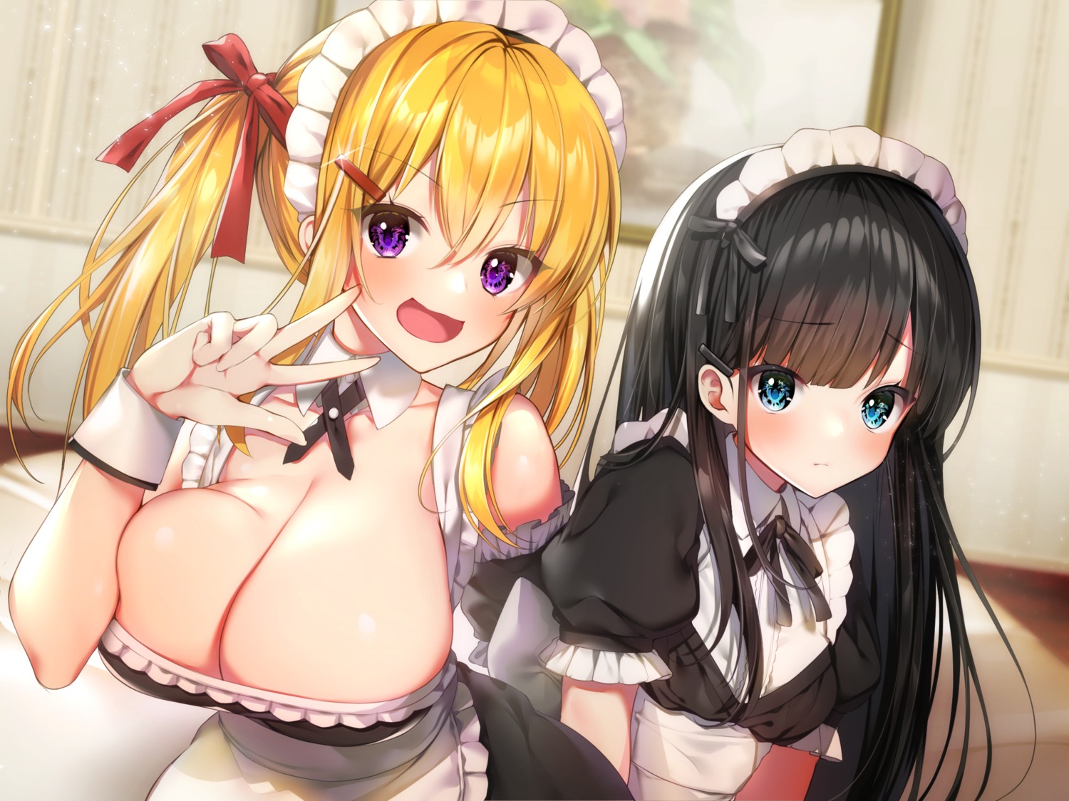 haiba maid no_bra