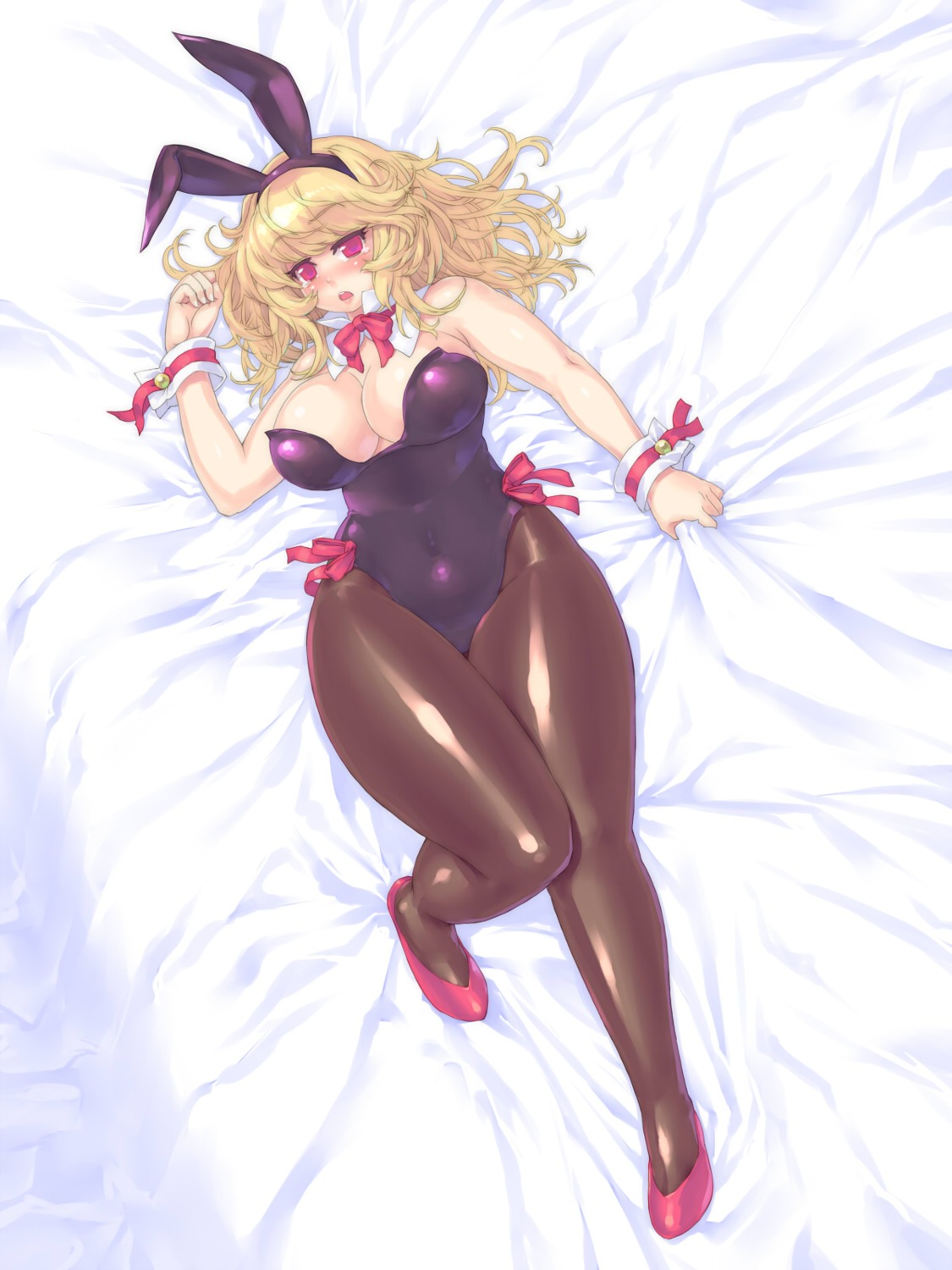 animal_ears bunny_ears bunny_girl cleavage fax_ogawa pantyhose