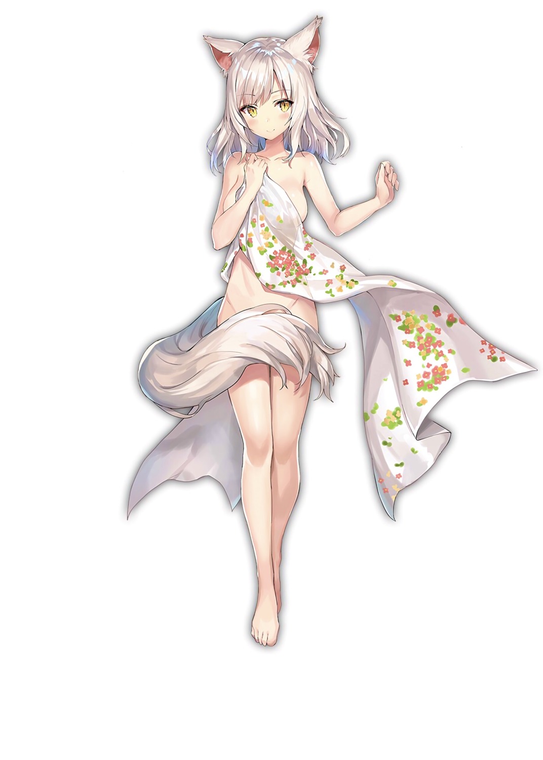 animal_ears kanpani_girls momoko_(momopoco) naked tail towel