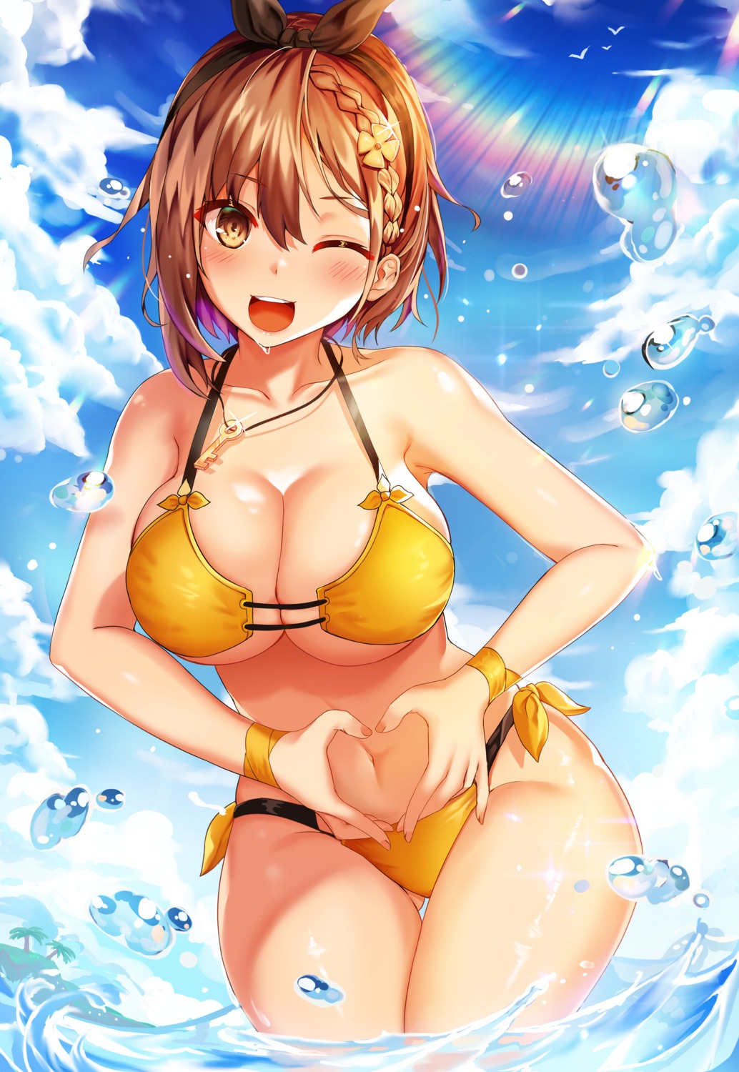 atelier atelier_ryza atelier_ryza_2 bikini deogho_(liujinzy9854) reisalin_stout swimsuits wet