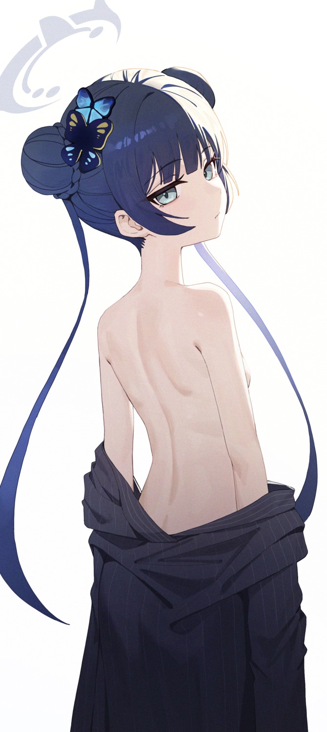 blue_archive breasts daeyu_k halo loli no_bra open_shirt ryuuge_kisaki