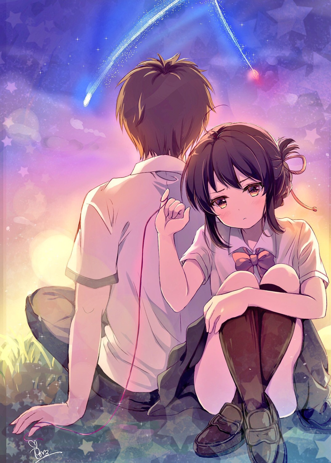 kimi_no_na_wa. miyamizu_mitsuha seifuku tachibana_taki