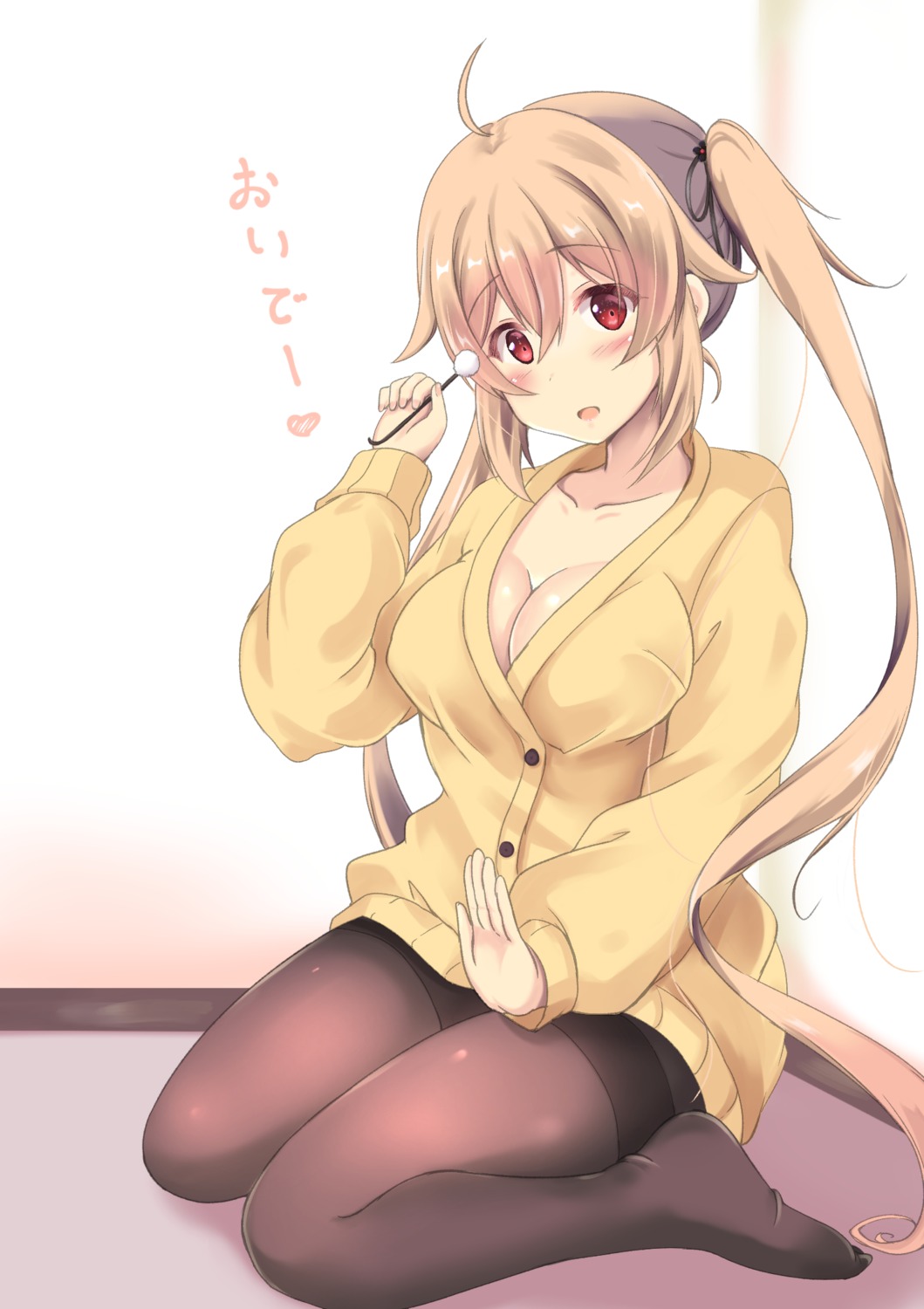 cleavage feet kantai_collection murasame_(kancolle) pantyhose purunyara sweater