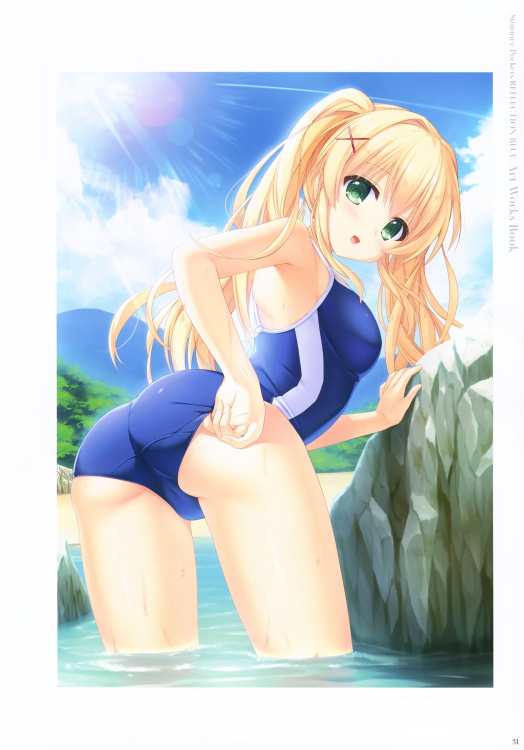 key nagayama_yuunon school_swimsuit summer_pockets summer_pockets_reflection_blue swimsuits tsumugi_wenders