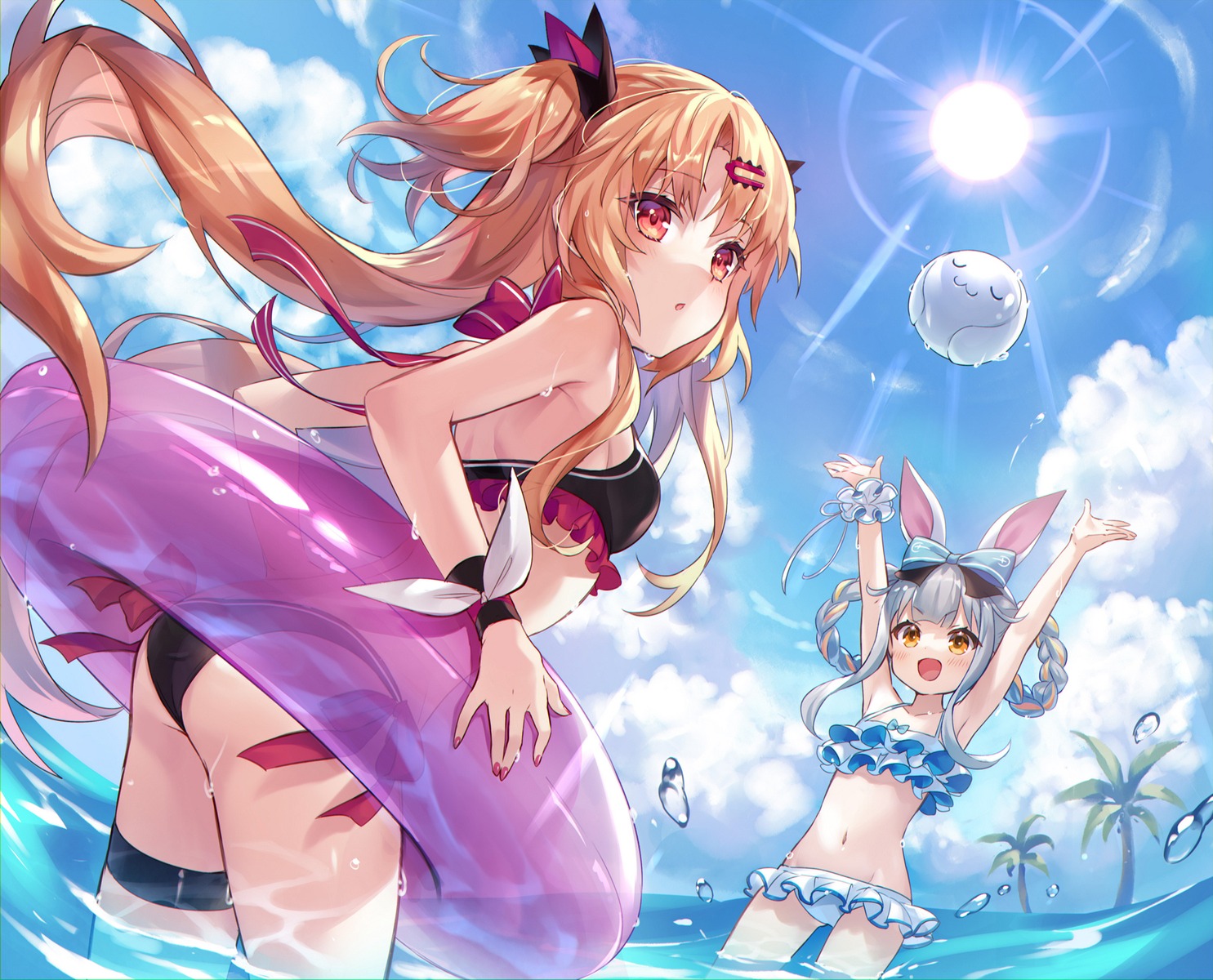 animal_ears ass bikini bunny_ears garter iku2727 swimsuits thong wet