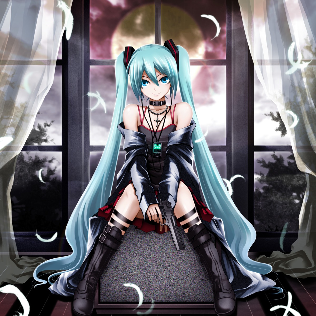 gun hatsune_miku kuromayu vocaloid